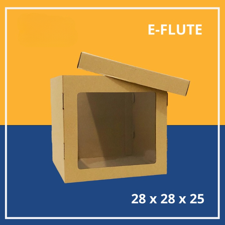 

(10pcs) Box Kotak Jendela Mika Packaging Kue Tart Dus Parcel Kado Ukuran 28x28x5cm