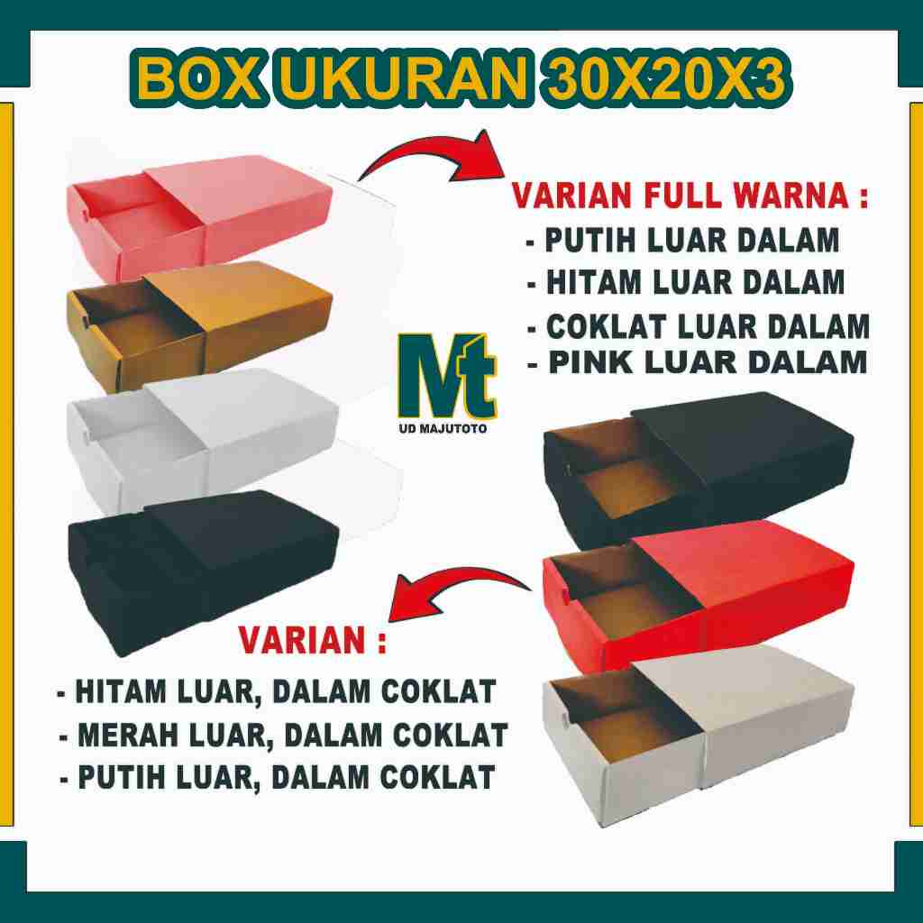 

Box 30x20x3 cm / Box Slide / Karton Polos / Box Souvenir