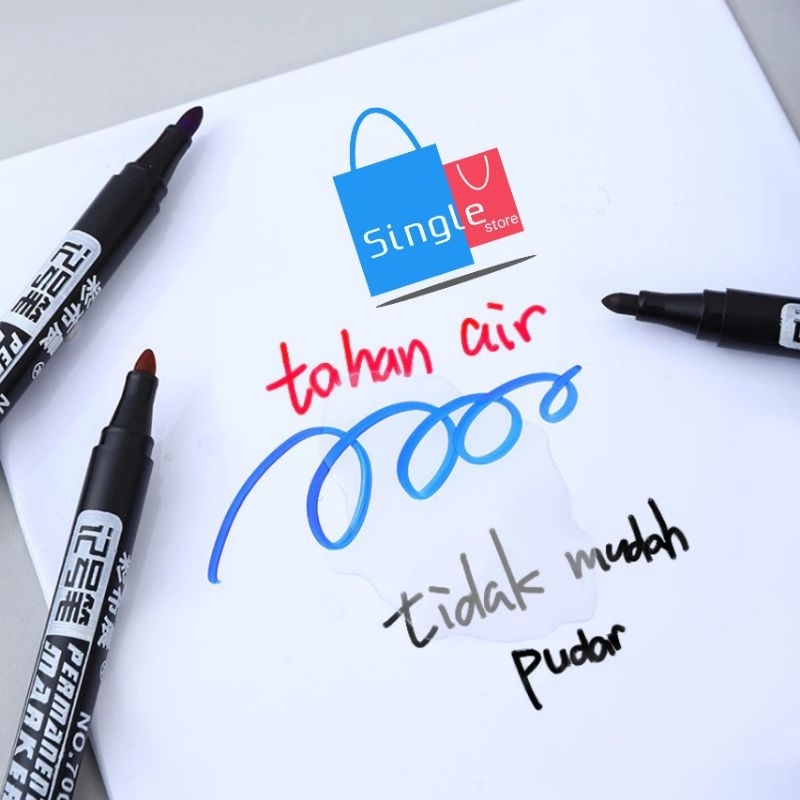 

[ 3 PCS ] Spidol Permanent Spidol Hitam Biru Merah Tahan Air