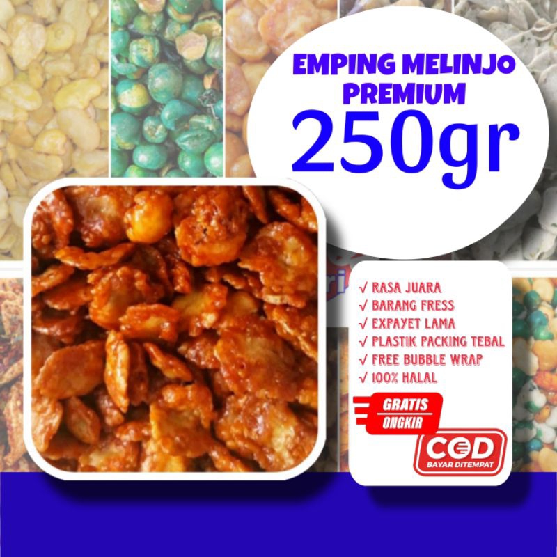 

Emping melinjo pedas manis 250gr/aneka snack /cemilan serba 5k / emping melinjo pedas manis