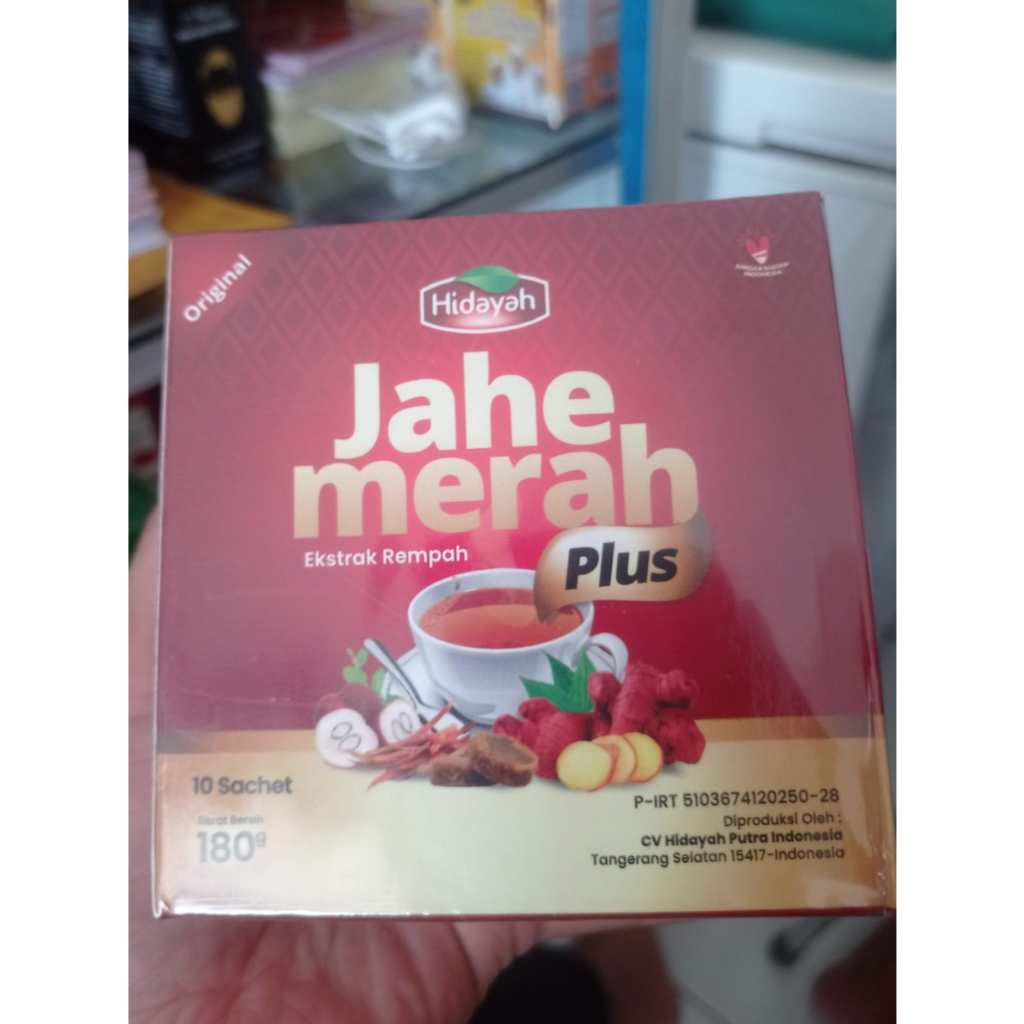 

jahe merah hidayah bubuk asli murni box 10 sachet 180gr