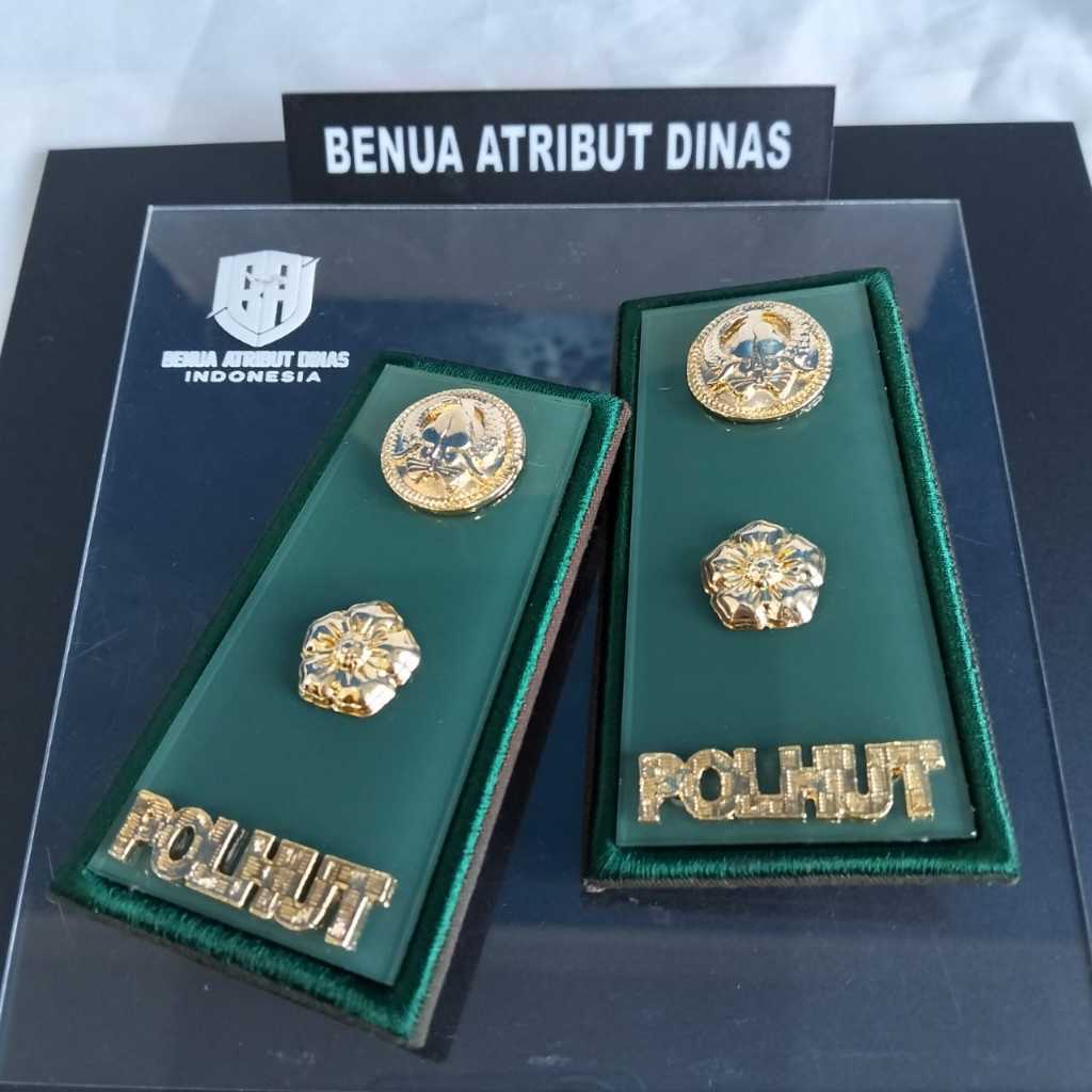 TANDA PANGKAT PDH POLHUT/POLISI HUTAN 3D KAIN AKRILIK HIJAU