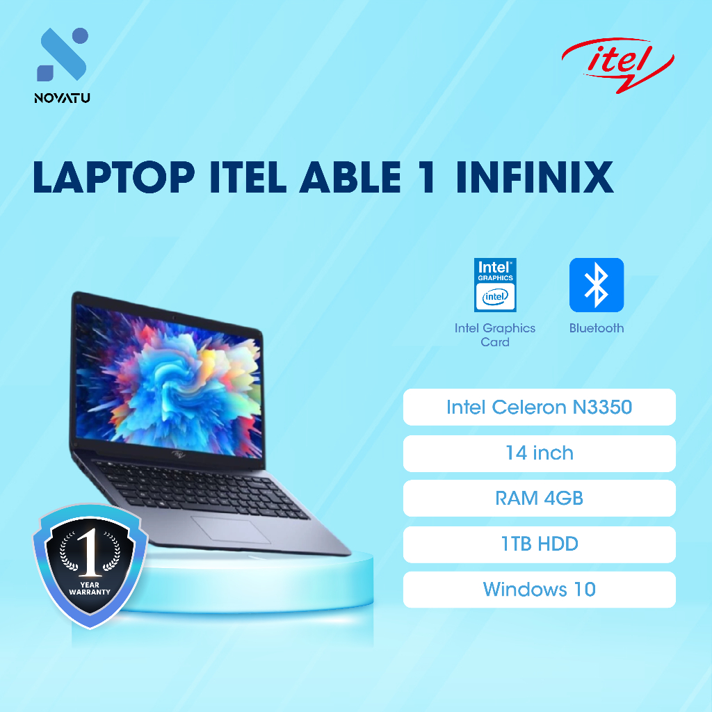 Novatu Gaming - Laptop Itel Able 1 Infinix Intel Celeron N4000 RAM 4GB 256 SSD 14 INC Windows 11