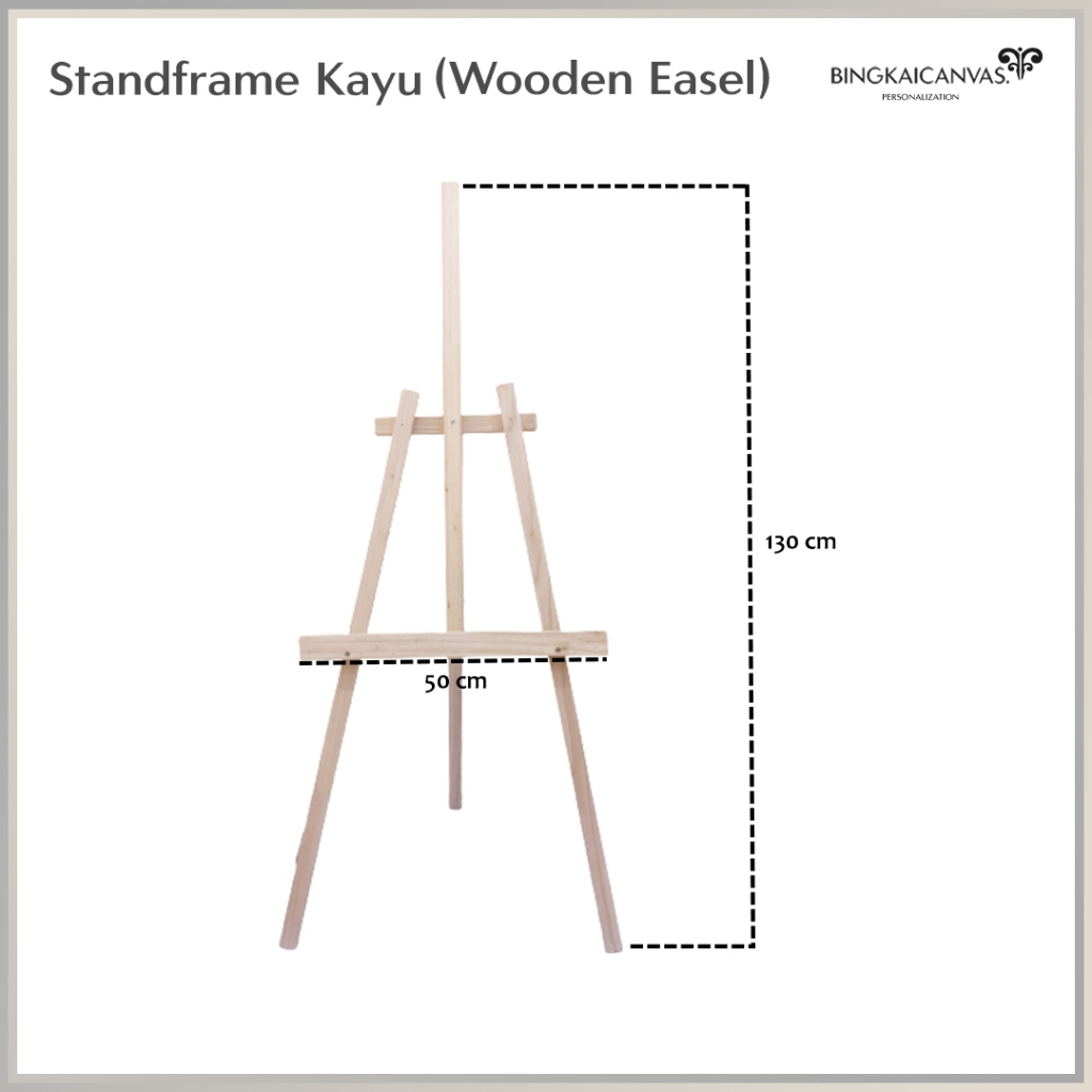 Stand frame foto prewedding besar / stand bingkai kayu / stand lukisan / stand kanvas lukis