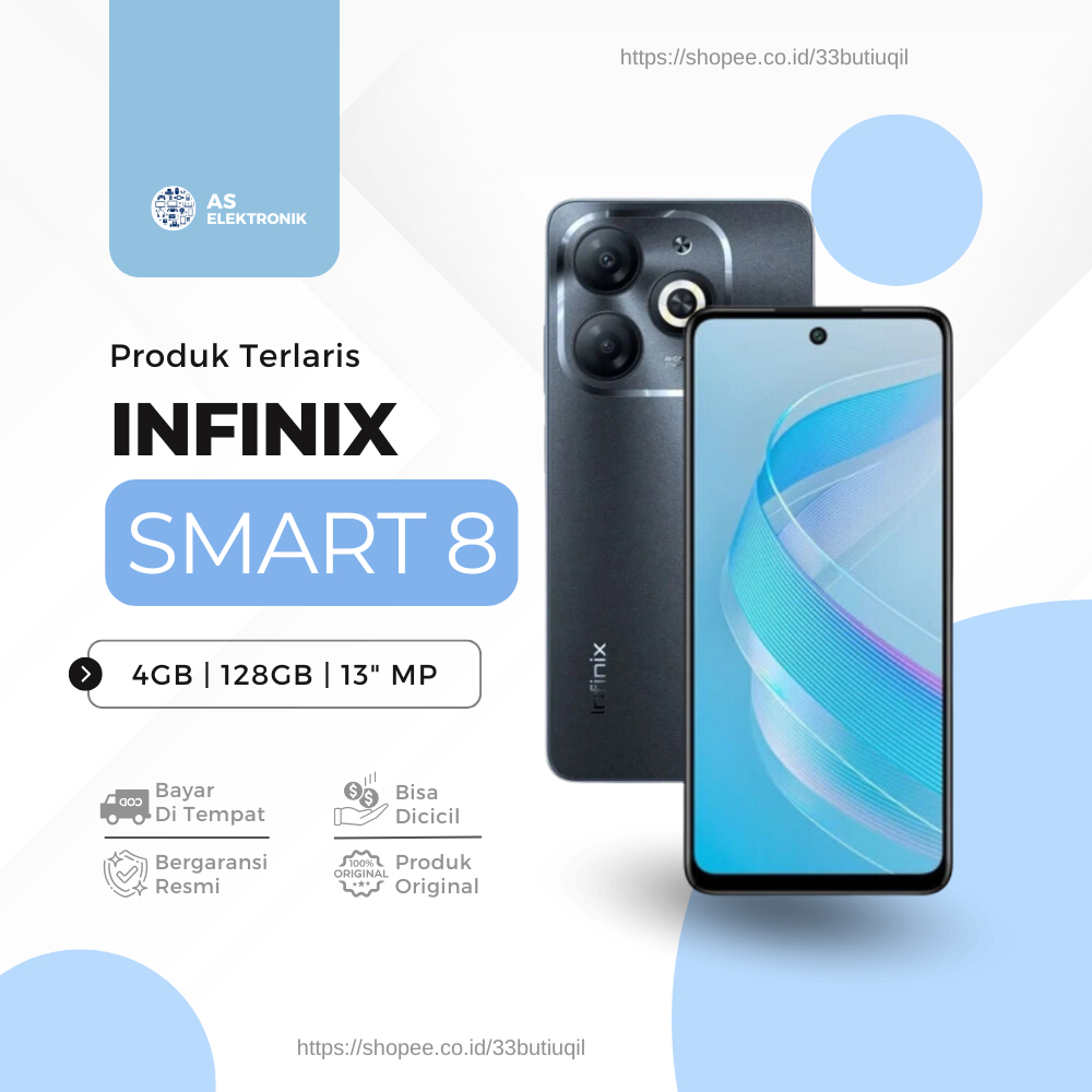Smartphone Sale - Infinix Smart 8 4/64GB - Up to 8GB RAM - 6.6" Magic Ring - Dual Nano SIM + Micro S