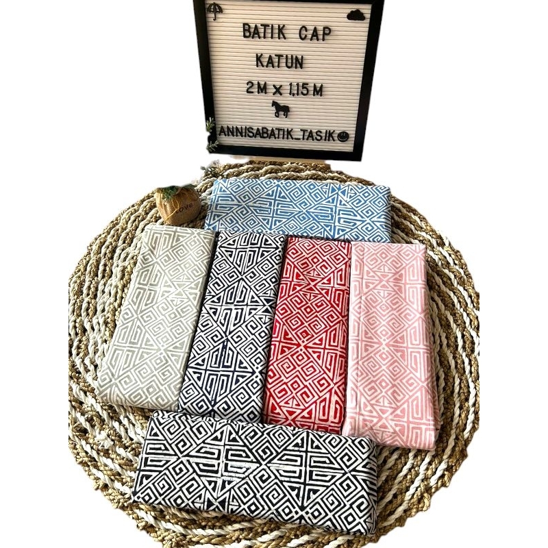 KAIN BATIK CAP WARNA PINK BIRU PUTIH HITAM TERBARU- KAIN BATIK CAP PREMIUM - KAIN BATIK CAP METERAN 
