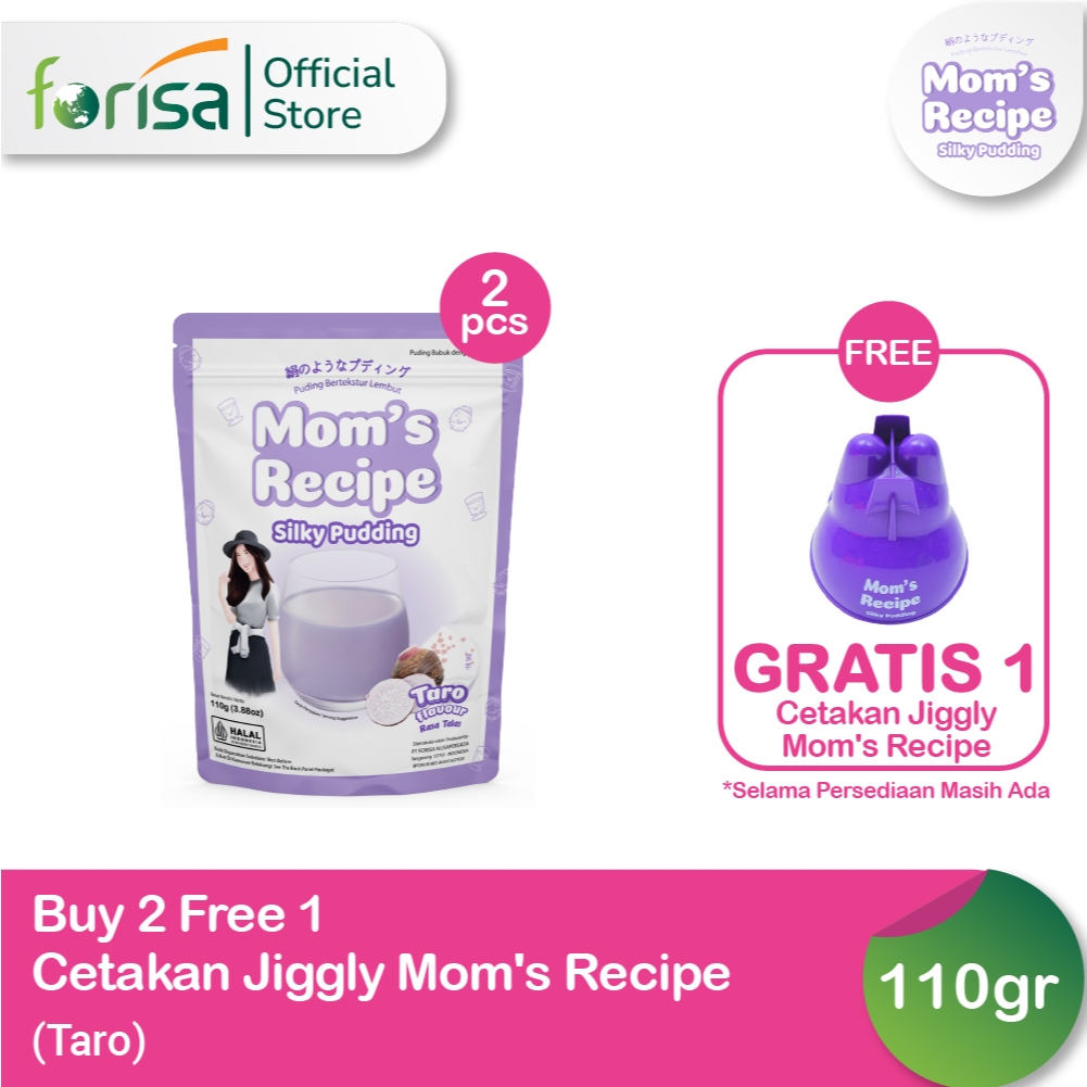 

[FREE Cetakan Jiggly] Mom's Recipe Silky Pudding Rasa Taro Pouch 110 gr - Isi 2