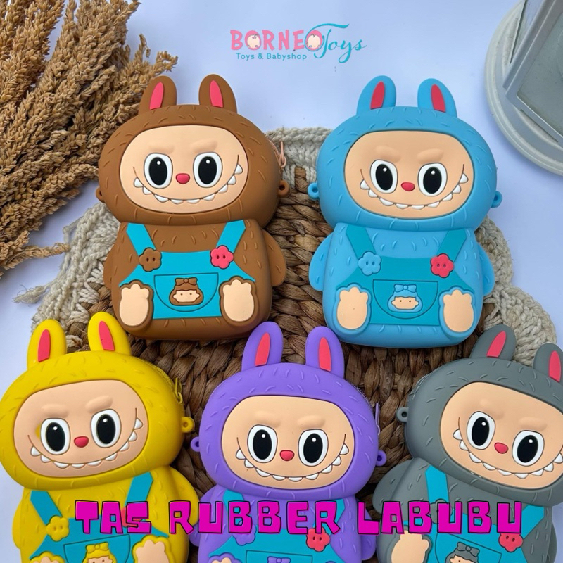 TAS ANAK SELEMPANG JELLY RUBBER SILIKON KARAKTER LABUBU/TAS LABUBU ANAK /TAS KARET LABUBU