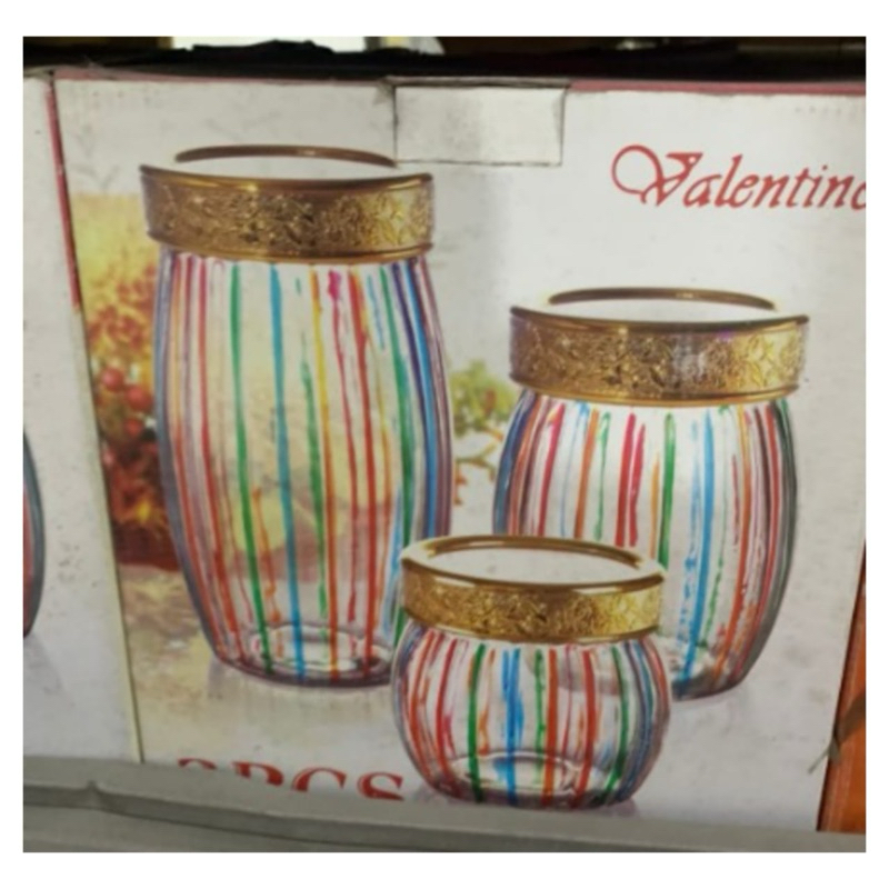 TOPLES KACA GOLDEN ROSE MOTIF BATIK  TUTUP GOLD TOPLES GOLDEN ROSE