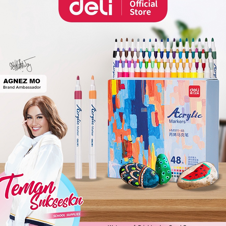 

ART N7Q4 Deli Spidol Akrilik Acrylic Marker 48 colors HM911