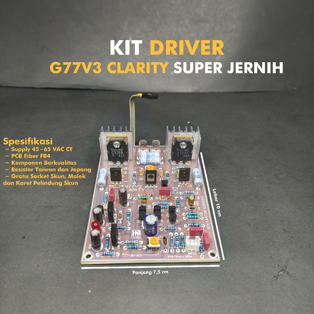 Kit Driver G77V3 Clarity Super Jernih / Driver Kit G77V3 Clarity Super Jernih