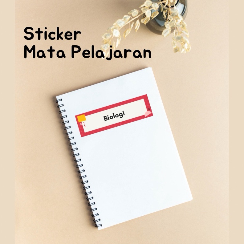 

CUSTOM STICKER Label Mata Pelajaran Alat Tulis Waterproof Anti Air untuk Buku Binder A5 A4