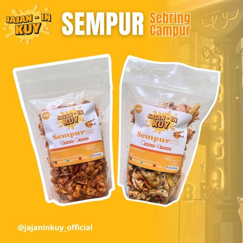 

Sempur ( Sebring Campur ) 200g Bumbu Kacang Pedas dan Pedas Daun Jeruk