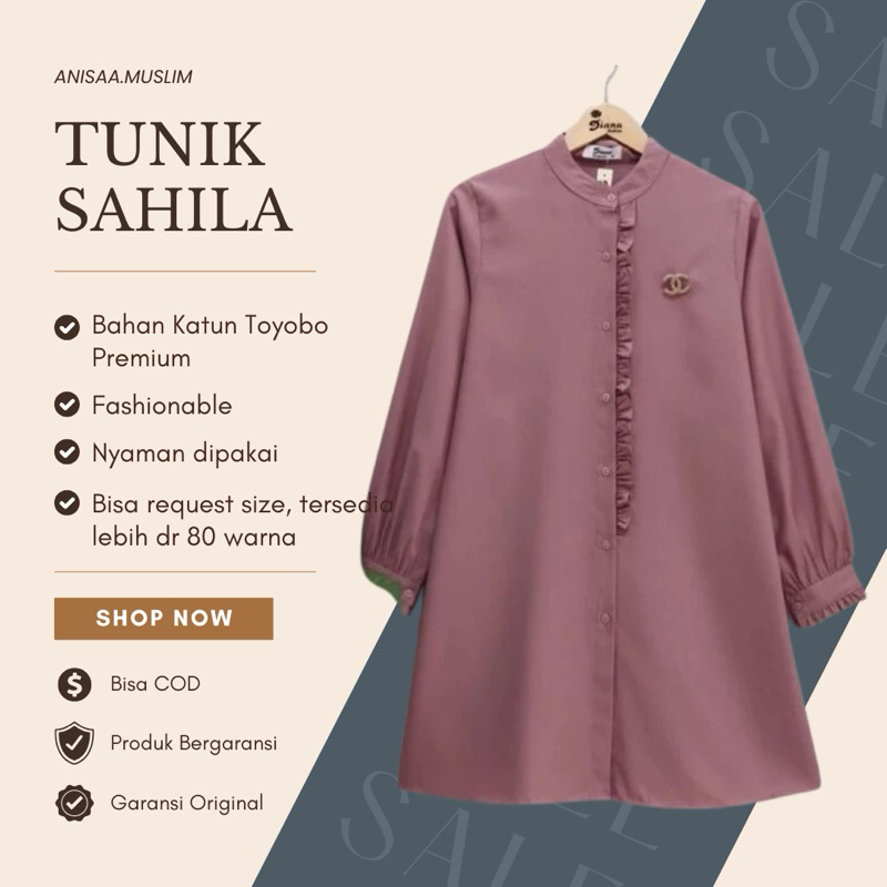 Baju Atasan Wanita Terbaru Tunik Tunic Katun Toyobo Premium Putih Hitam  Kekinian Annisa Tunik