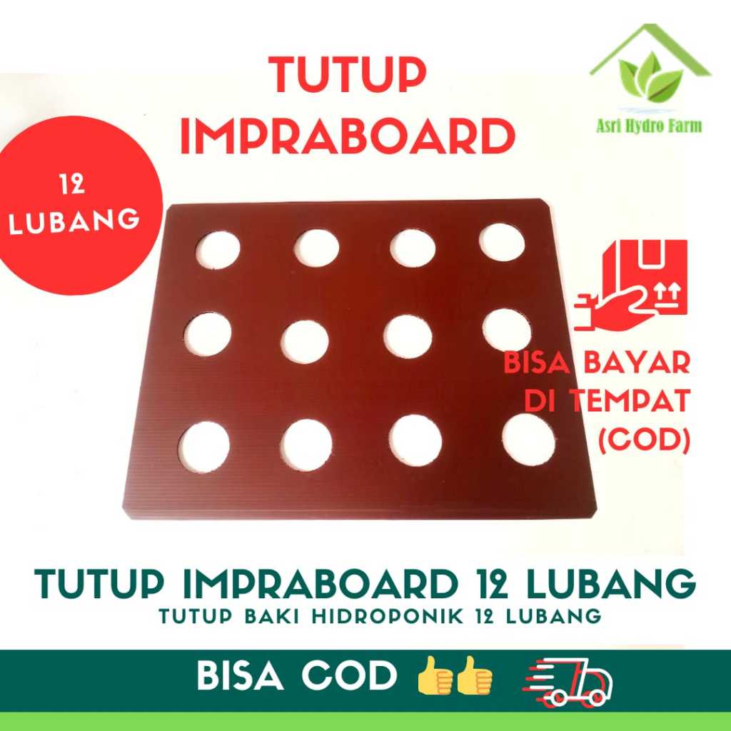 Impraboard 12 Lubang Tutup Bak Nutrisi Hidroponik Sistem Wick IMPRABOARD 12 LUBANG