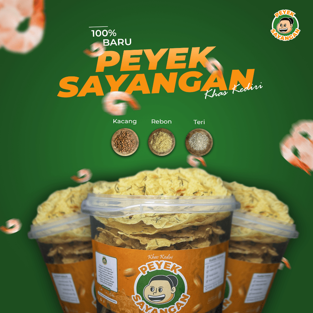 

Peyek Sayangan Khas Kediri Kacang Toples 5L