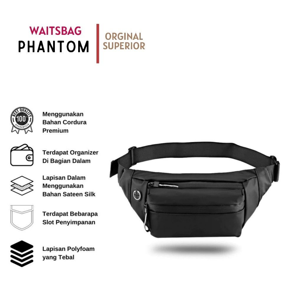 Tas Waistbag Waterproof Pria Wanita Phantom TAS PRIA TAS COWOK SELEMPANG KECIL TAS MINI PINGGANG
