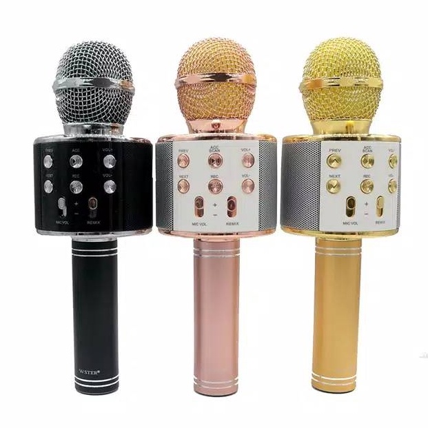 Bagus Dipakai MICROPHONE MIC KARAOKE WS858  MIC BLUETOOTH WS 858  PACK
