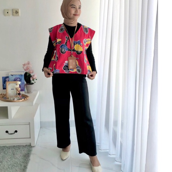Instan Masayu Batik  Cardi Vest Rompi Batik Jumputan Handmade Ori