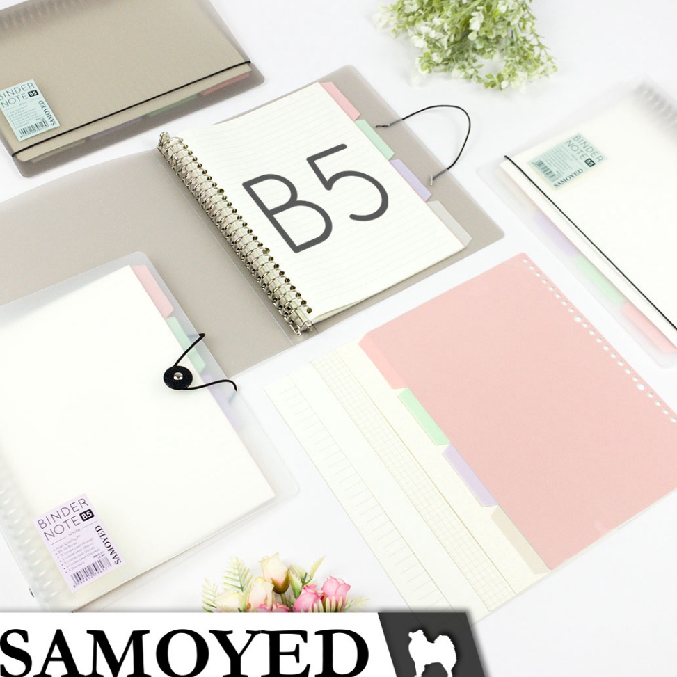 

ART K6R5 Binder Note Loose Leaf Binder B5 26 Ring Samoyed BNNT51