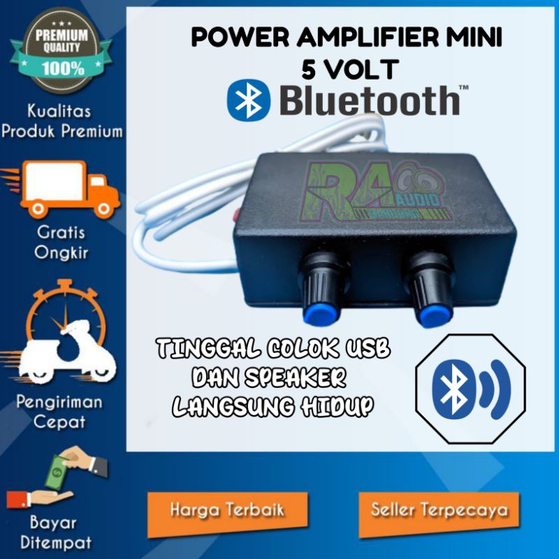 ((BLUETOOTH)) Power Amplifier Mini 5 Volt BLUETOOTH TERMURAH// Versi BLUETOOTH tanpa kabel audio Tin