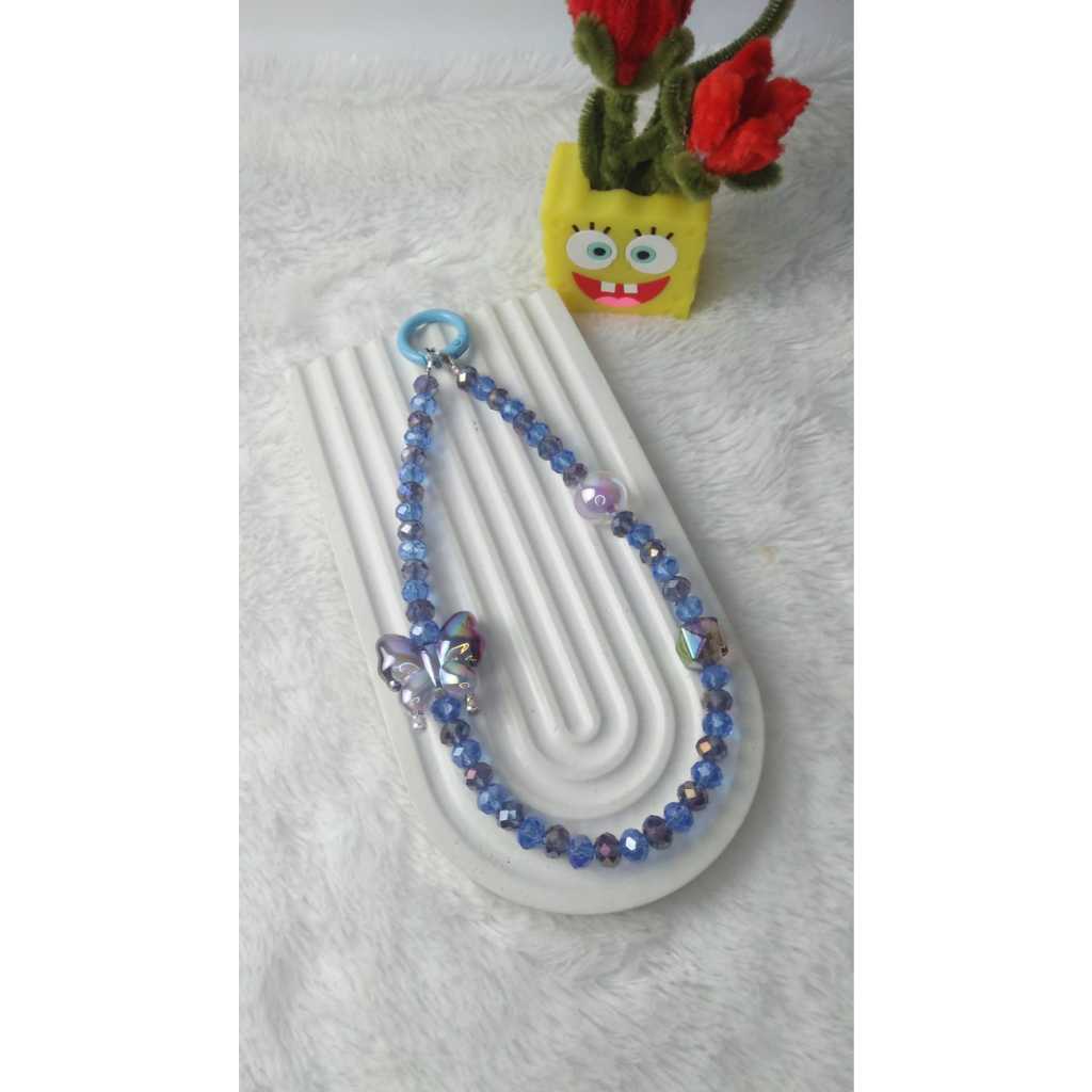 Gantungan Hp/Manik-Manik Kristal Kaca/Manik-Manik Kristal Ceko/4 Macam Warna/Luxury Karakter