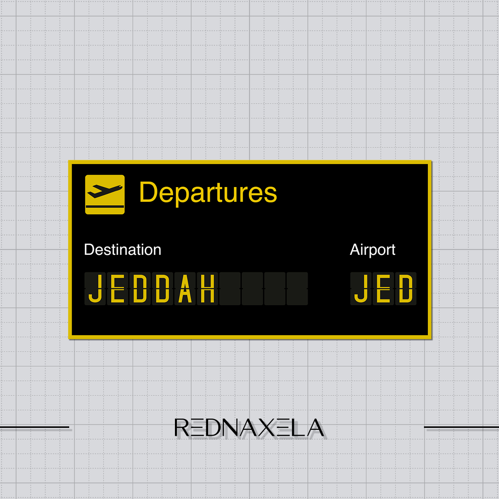 

Stiker Vinyl Airport Sign JED Jeddah Departures Stiker Koper Travel Sticker