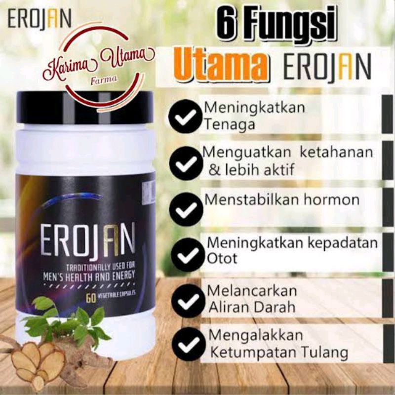 

Erojan Asli Suplemen Herbal Kesehatan Pria Terbaik - Erojan Wellous 100% Original BPOM Isi 60 Capsule