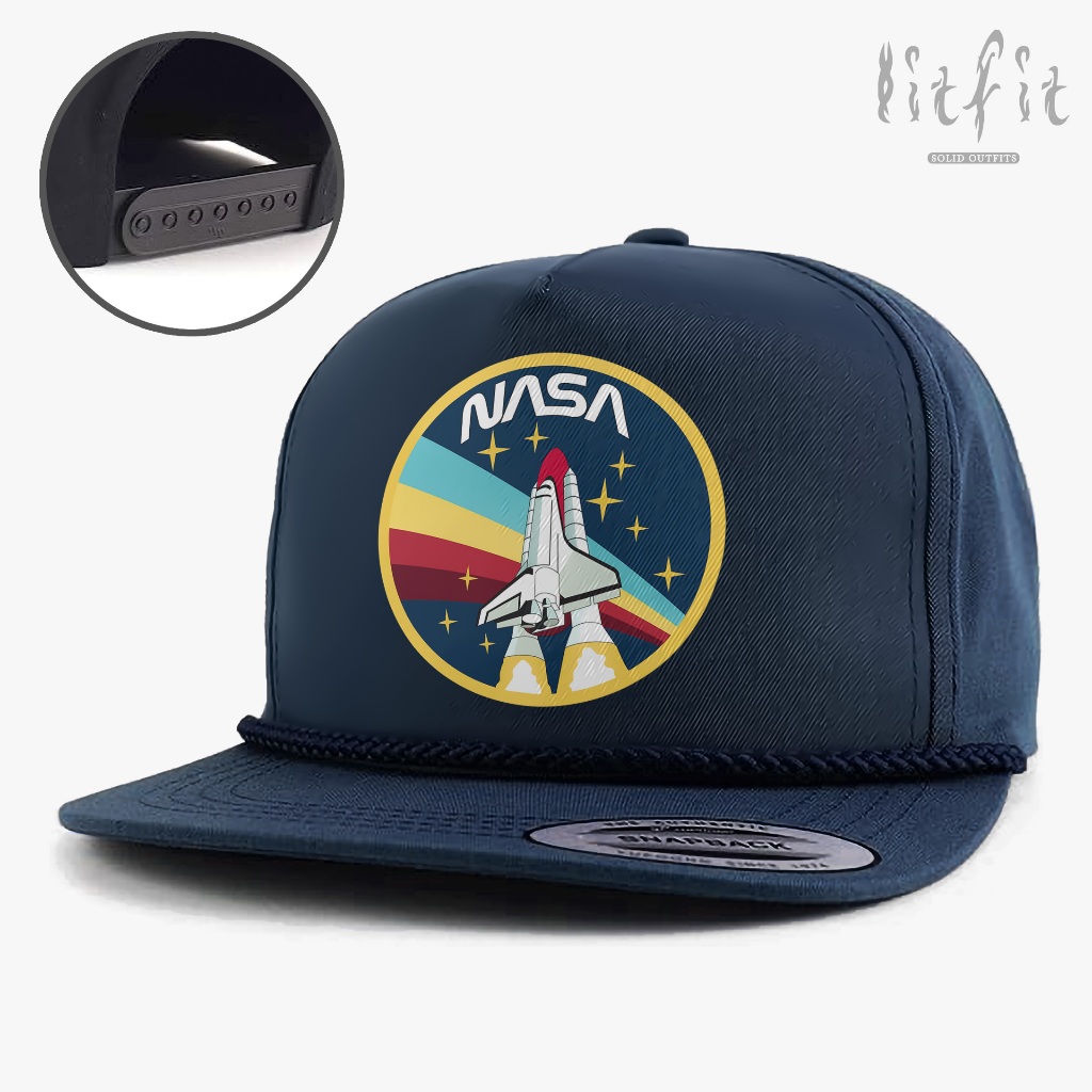 SD1 - NASA Snapback Baseball Tali /Topi Snapback Pria /Topi Trucker Jaring /Topi Distro Skena Outfit