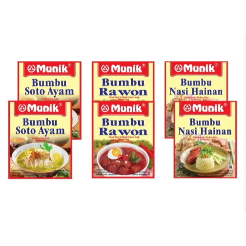 

MUNIK AYAM GORENG/ MUNIK AYAM PANGGANG/ MUNIK EMPAL/ MUNIK GULAI AYAM/ MUNIK LAKSA/ MUNIK NASI HAINAN/ MUNIK OPOR AYAM/ MUNIK RENDANG/ MUNIK SAMBAL UDANG/ MUNIK SOTO AYAM/ MUNIK SOTO BETAWI/ MUNIK SOTO MIE/ MUNIK TOM YAM