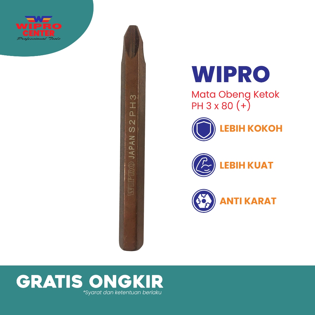 Mata Obeng Drei Drai Ketok Plus Mata Obeng Ketok PH 3 x 80 (+) Plus WIPRO