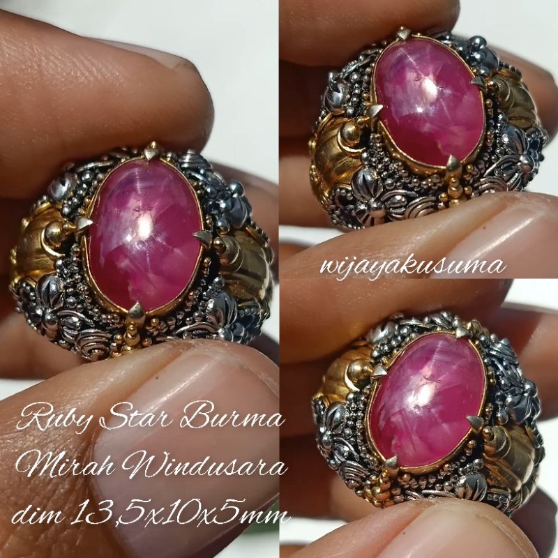 Ruby star burma mirah windusara red colour star tajam ada blue safir ceylon dan bangsing kresnadana