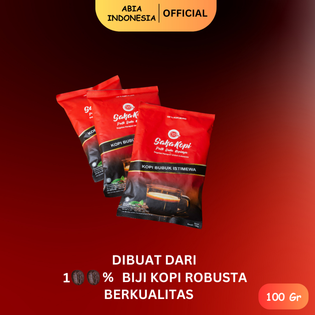 

SAKA Kopi Robusta Kopi Bubuk Murni Biji Kopi Premium 100 gram BPOM