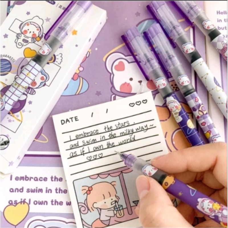 

Pulpen Gel 0,5 mm Premium Motif Kartun isi 6 / Pena Gel Karakter Lucu