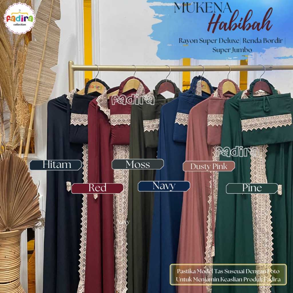 Mukena Habibah / Mukena Polos / Mukena Rayon Jumbo / Mukena dewasa / Mukena by Fadira