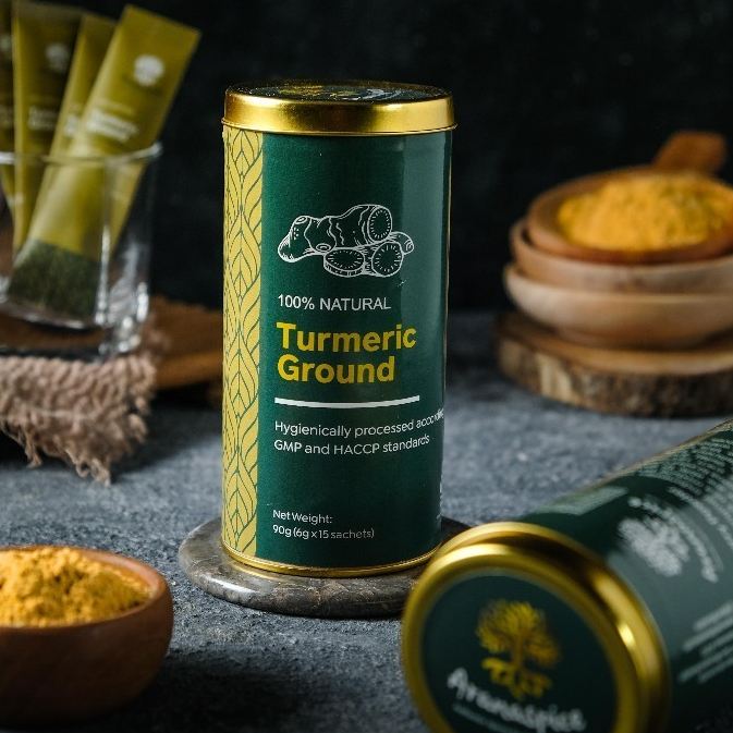 

Aranaspice Turmeric Ground - Kunyit Bubuk Premium Quality (Sachets in a Can)