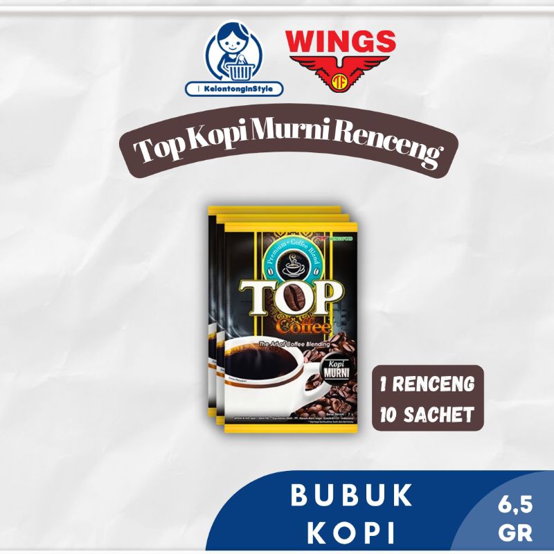 

TOP KOPI MURNI 10X7GR SACHET-KOPI TOP MINI RENCENG ISI 10 SACHET-TOP COFFEE MINI ISI 10 SACHET