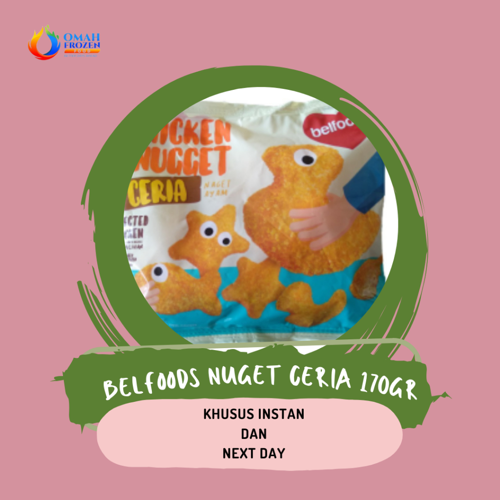 

Belfoods Chicken Nugget Ceria 170gr Naget Ayam (KHUSUS INSTANT & NEXT DAY)