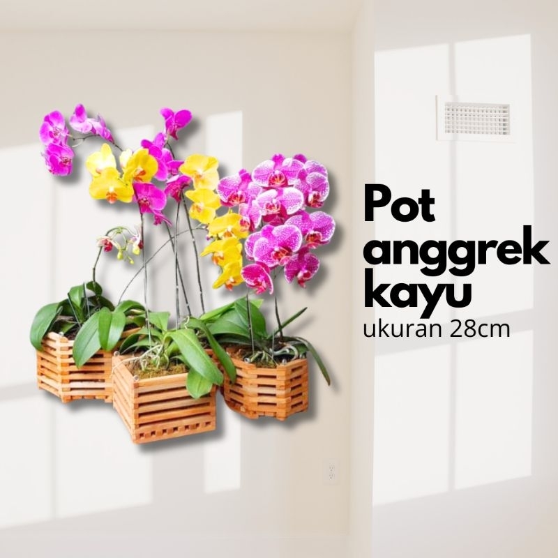 Pot Anggrek 28cm/Pot Kayu Anggrek 28cm/Pot Kayu Estetik