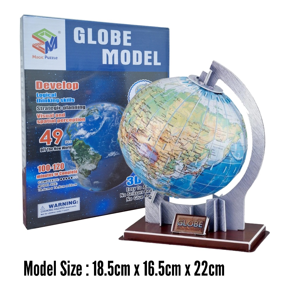 GLOBE 3D PUZZLE -  Pazel DIY Bola Dunia - Puzzle Bola Dunia - Puzzle Edukasi B468-9 - Mainan Edukasi