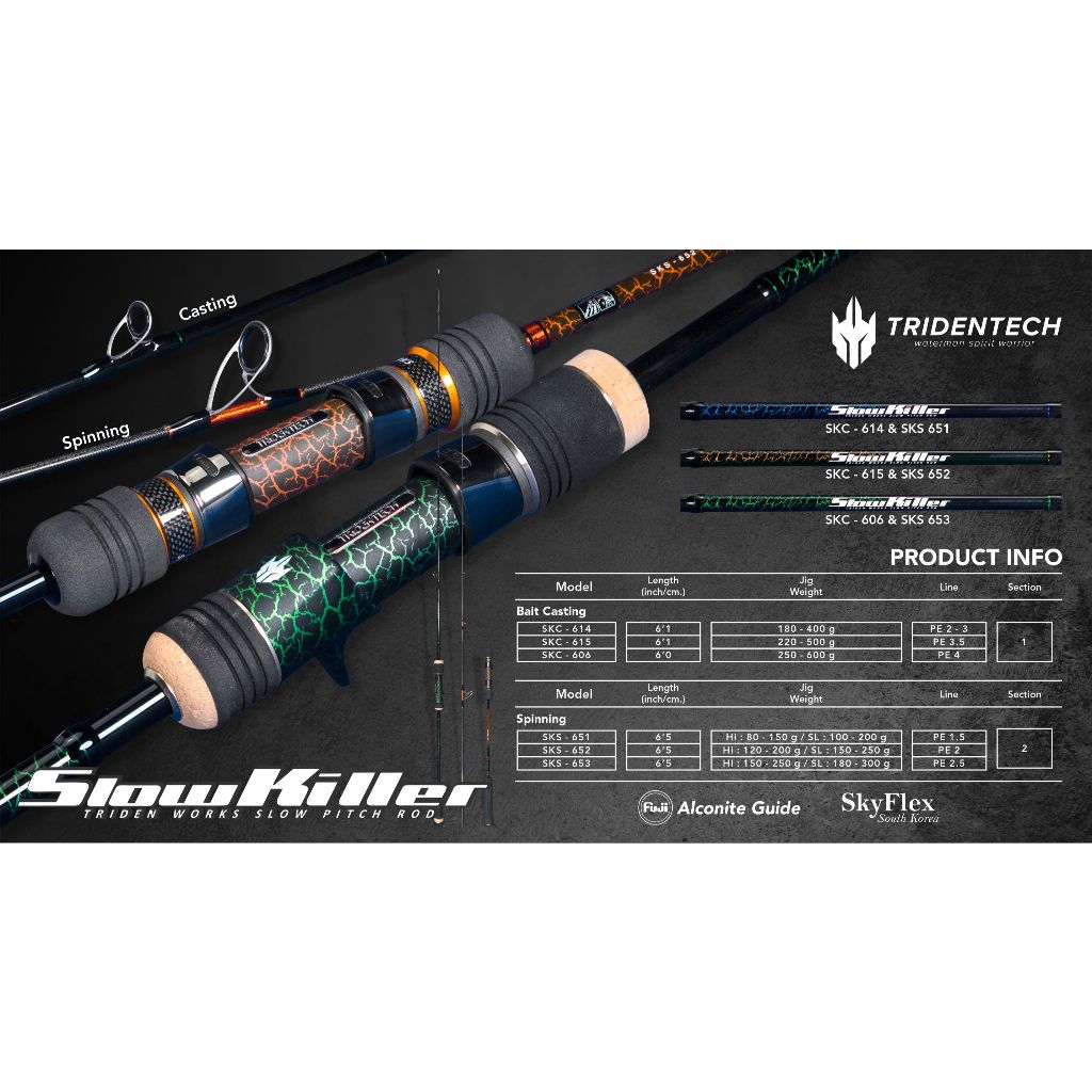 ROD TRIDENTECH 24 SLOW KILLER SKC (OH) & SKS (SPINING)