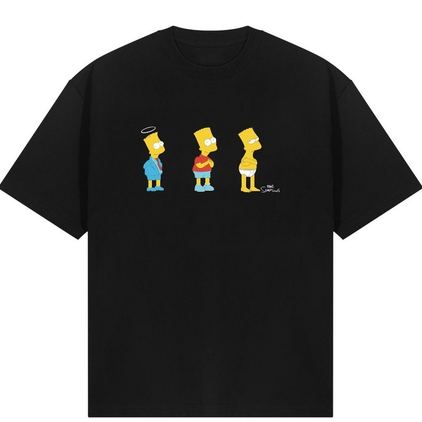 Simpson T-shirt Pakaian Baju Kaos  Pria Hitam Dewasa Distro Original Lengan Pendek Keren Premium A09