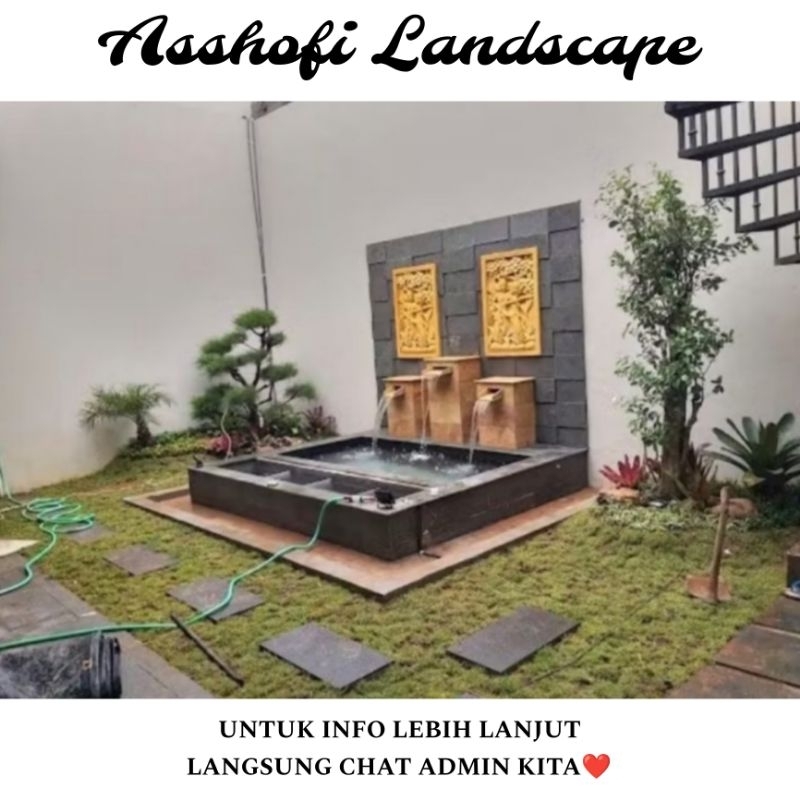 PEMBUATAN TEBING TAMAN DEKORASI TAMAN MINIMALIS KOLAM IKAN HIAS BUNGA HIAS PASANG RUMPUT TAMAN JEPAN