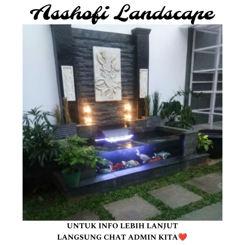 PEMBUATAN TEBING DEKORASI TAMAN MINIMALIS KOLAM IKAN HIAS BUNGA HIAS PASANG RUMPUT TAMAN JEPANG TANA