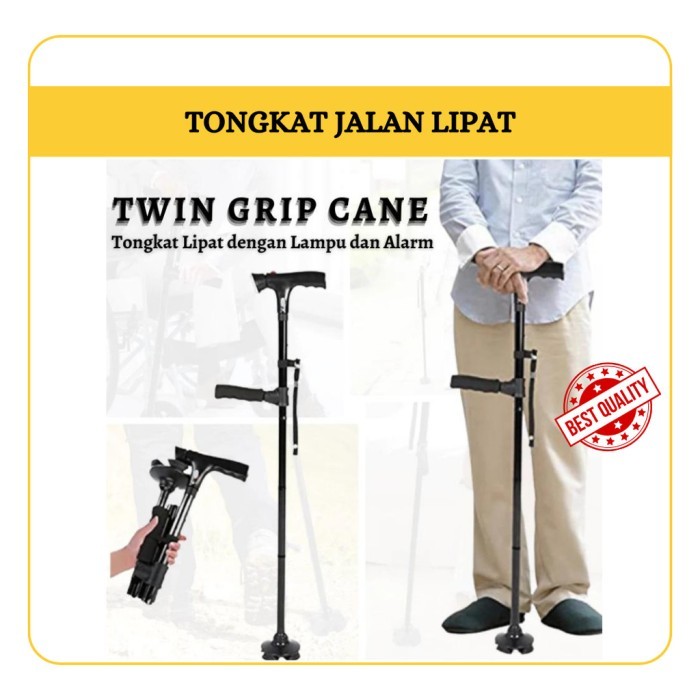 Tongkat Jalan Orang tua /Alat Bantu Jalan Orang Tua /Tongkat Jalan Lipat Lampu LED Trusty Cane