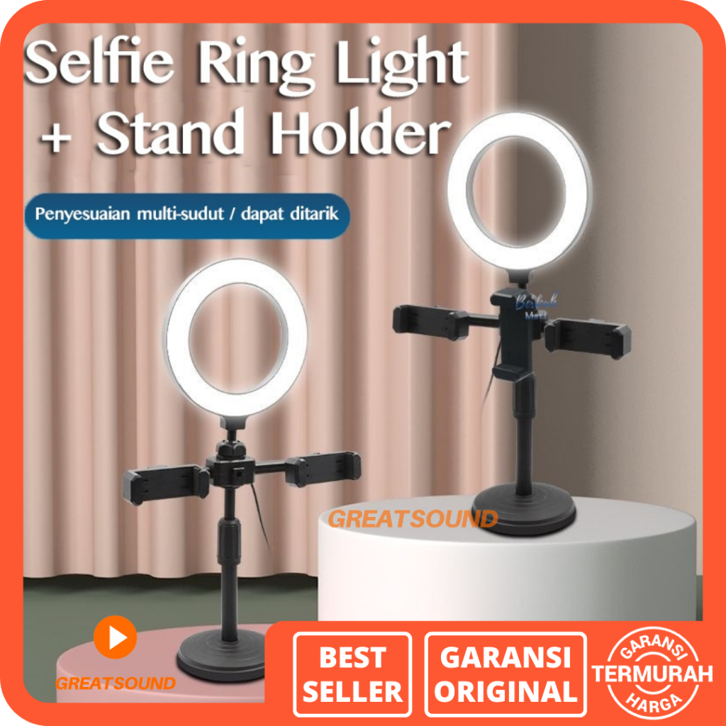 Ring Light Tripod 2 Holder Hp Tripod Ring Light Livestream Ring Light 16CM Tripod Live Streaming