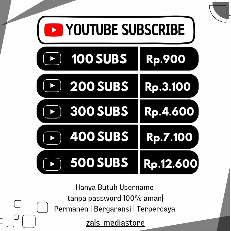 YouTube subscribe permanen VIP