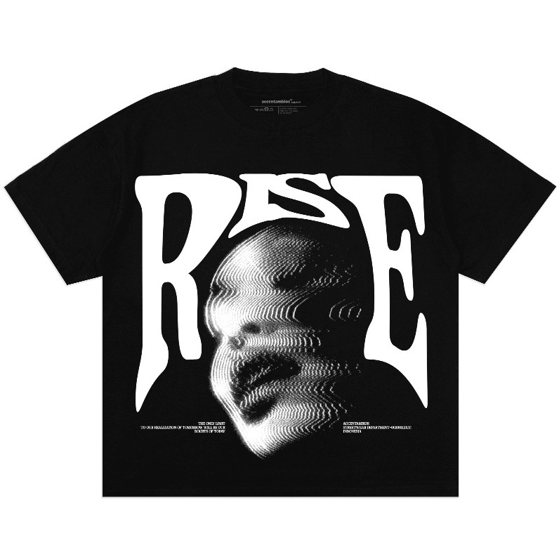 KODE C59H AccentAmbios Boxy fit Kaos Oversized Tshirt Rise Black Pria dan Wanita  t shirt pria  t sh