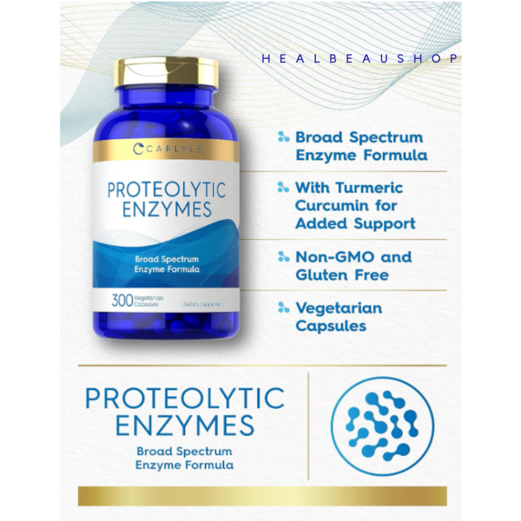 Carlyle Proteolytic Enzyme Protease Papain Bromelain Pepsin Enzim Pencernaan 300caps