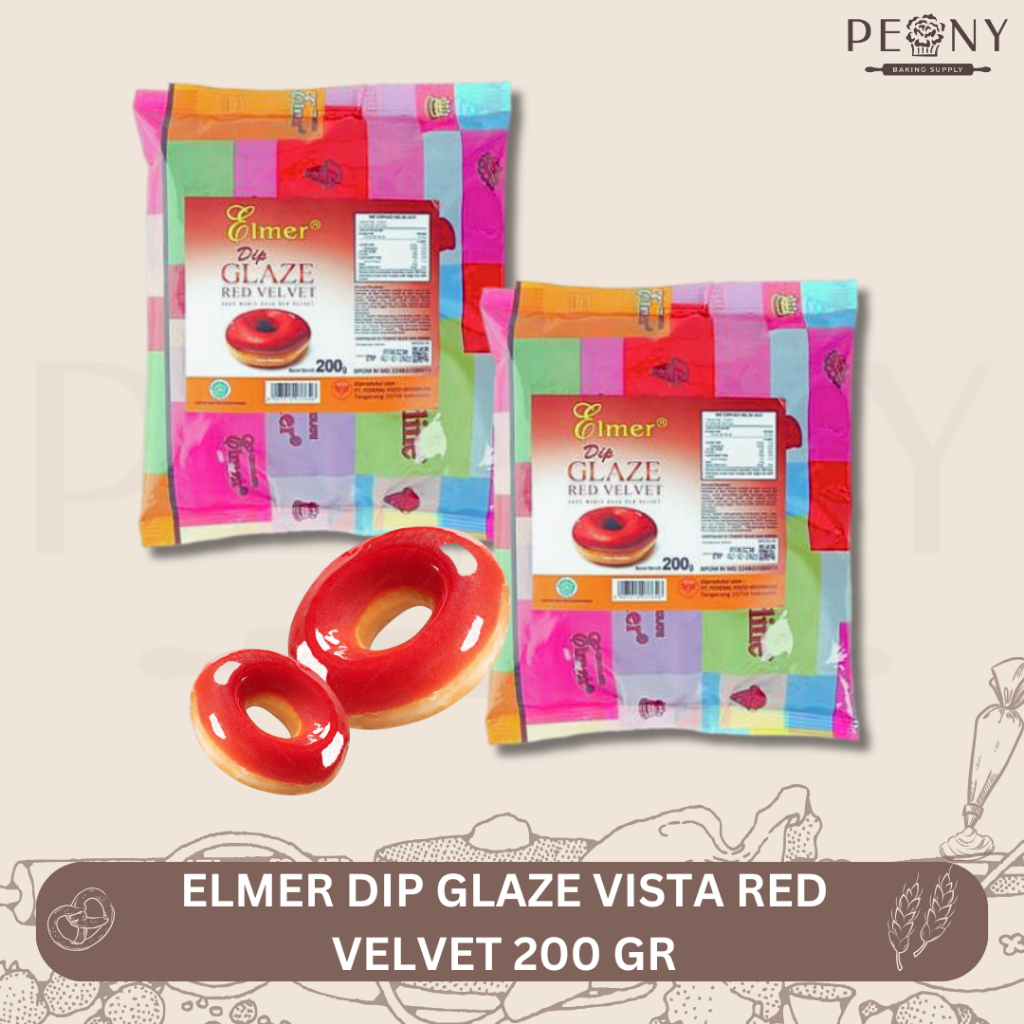 

ELMER DIP GLAZE VISTA RED VELVET 200 GR/RED VELVET DOUGHNUT GLAZE